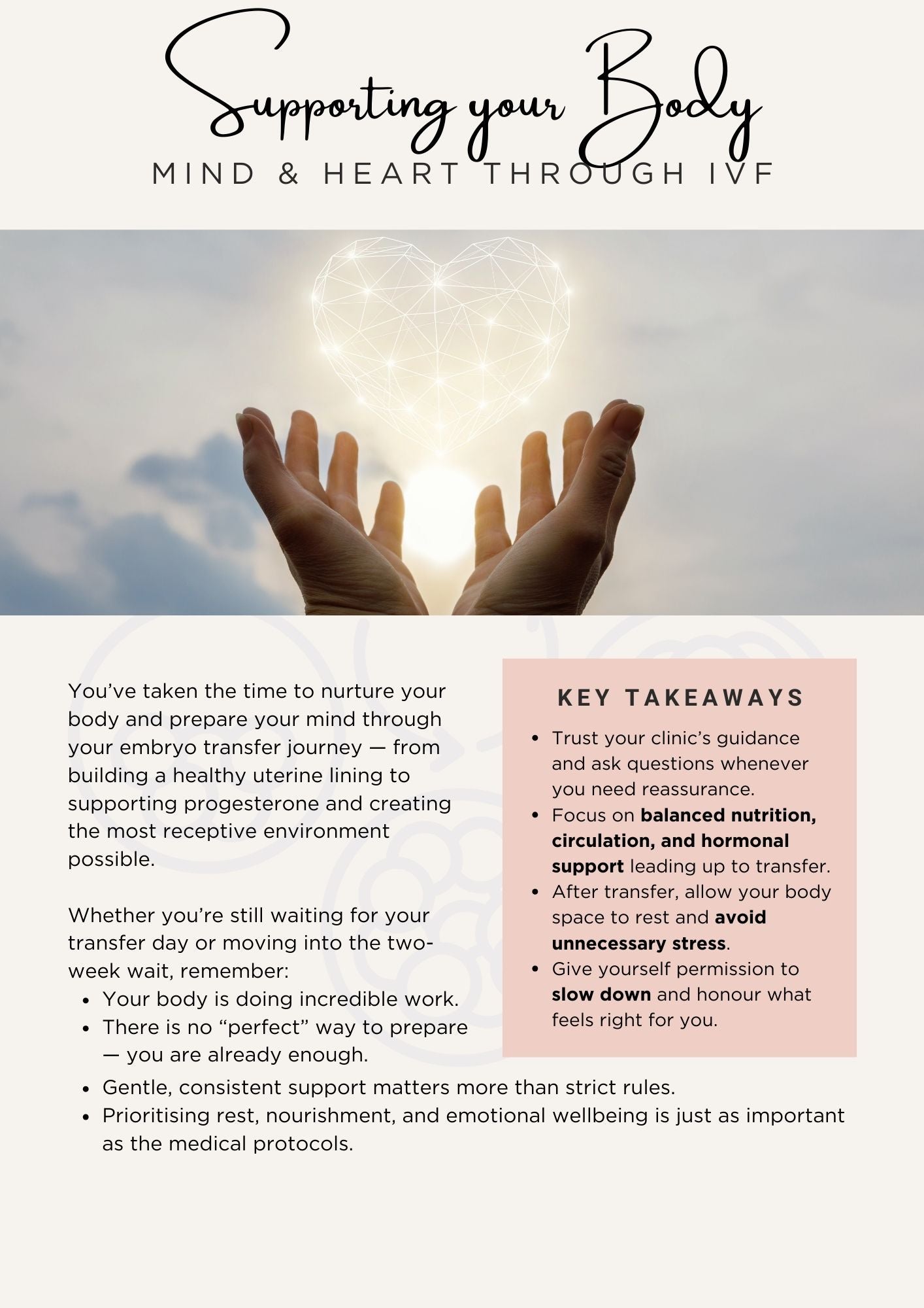 IVF Support Handbook: Pre & Post Embryo Transfer Checklists 🌸